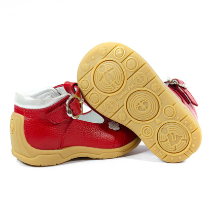 Zapatos para Niñas de color hebilla rojo en vista lateral izquierda