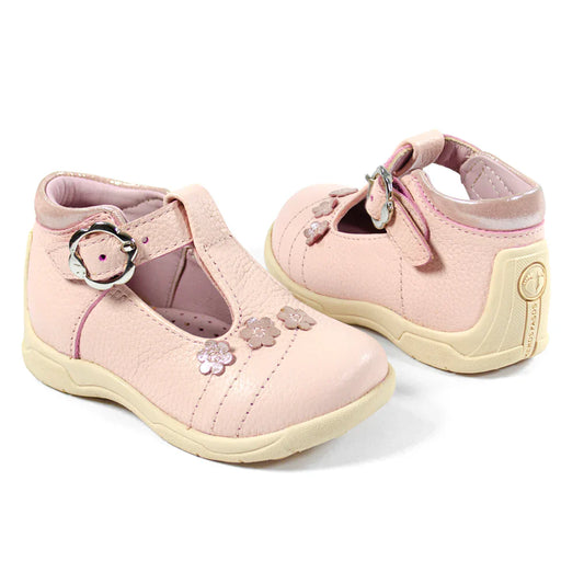 Zapatos para Niñas de color hebilla rosado en vista frontal