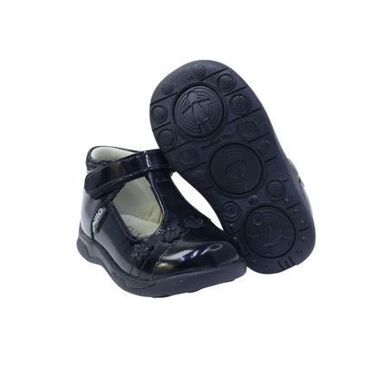 Zapatos para Niñas de color pega negro en vista lateral izquierda