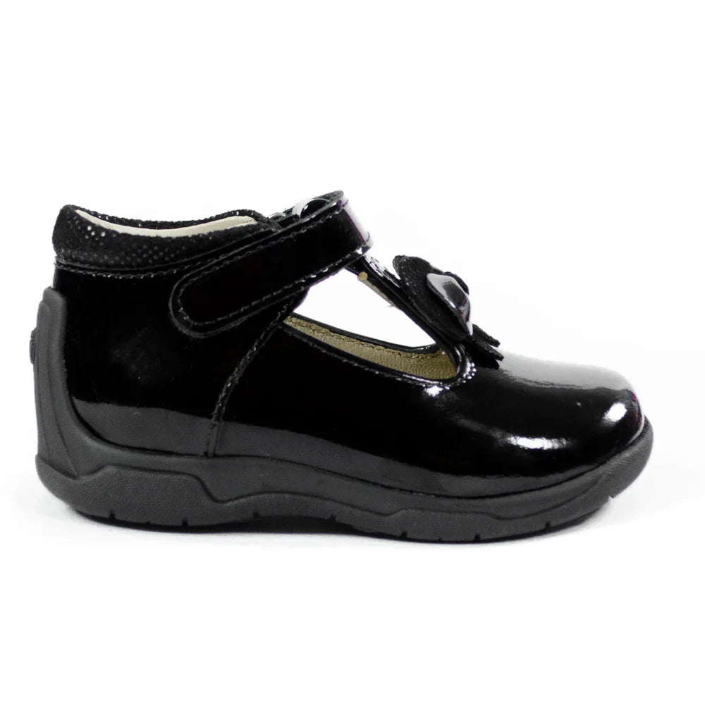 Zapatos para Niñas de color pega negro en vista lateral derecha
