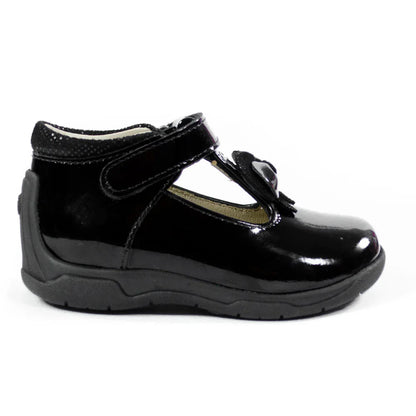 Zapatos para Niñas de color pega negro en vista lateral derecha