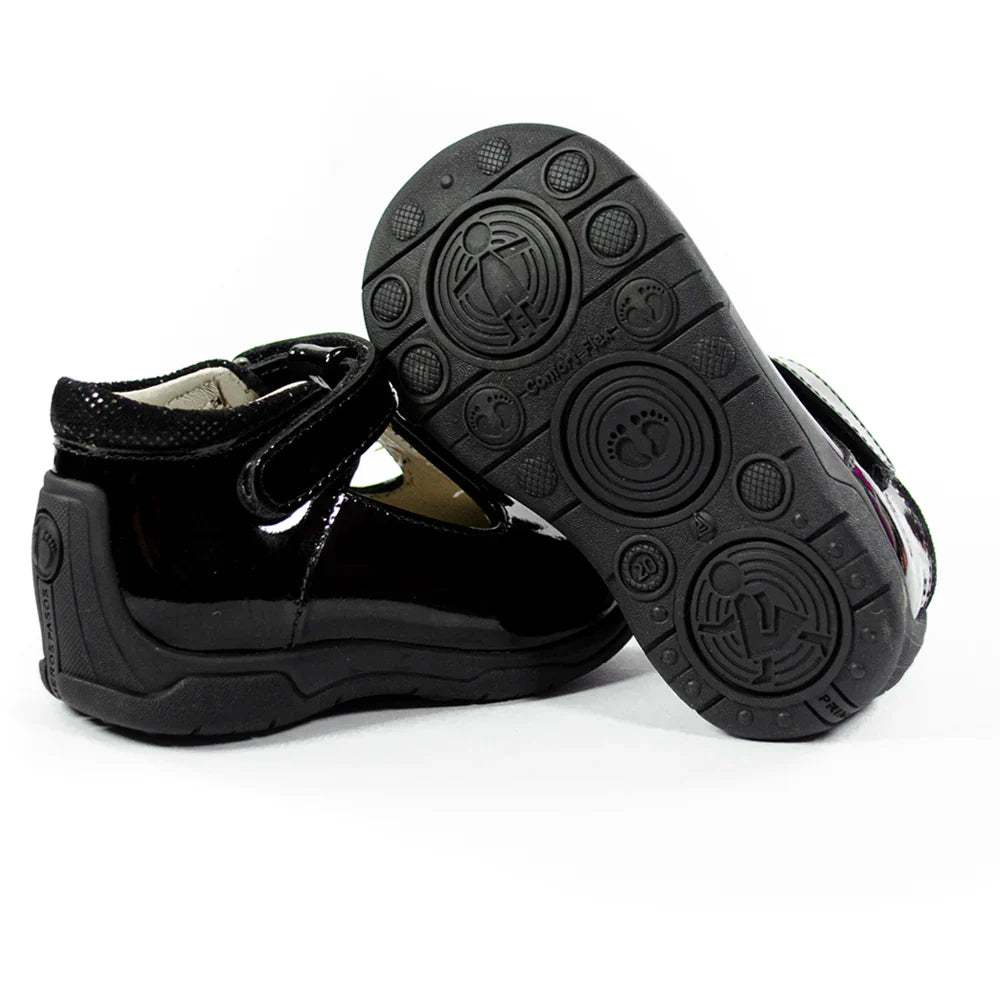 Zapatos para Niñas de color pega negro en vista lateral izquierda