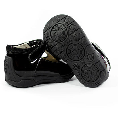 Zapatos para Niñas de color pega negro en vista lateral izquierda