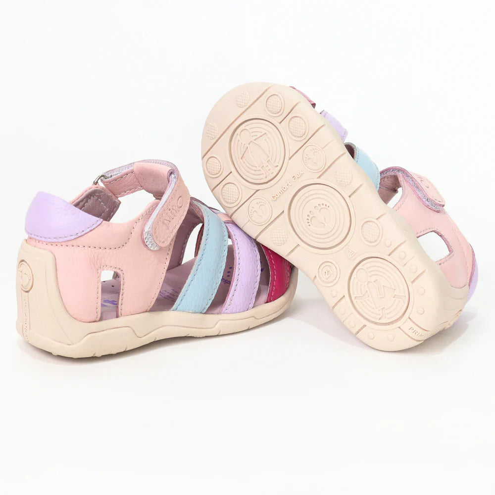 Sandalias para Niñas de color rosado multicolor en vista lateral derecha