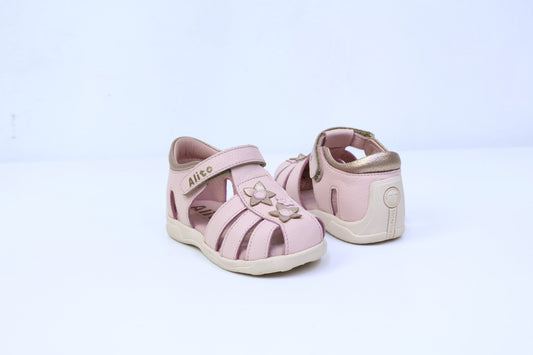 Sandalias para Niñas de color pega folia nude en vista frontal