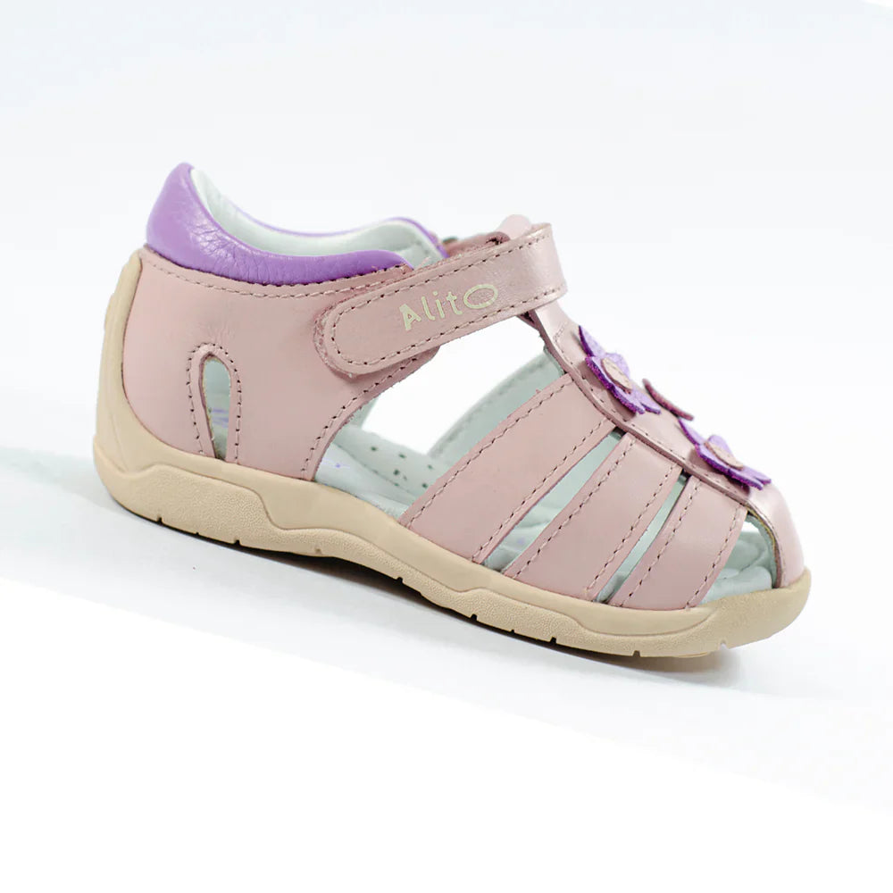 Sandalias para Niñas de color pega rosado en vista lateral derecha