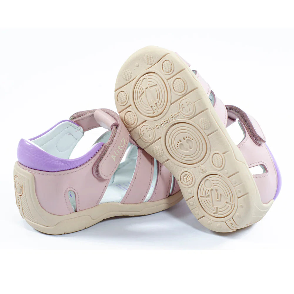 Sandalias para Niñas de color pega rosado en vista lateral izquierda