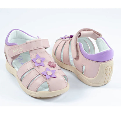 Sandalias para Niñas de color pega rosado en vista frontal