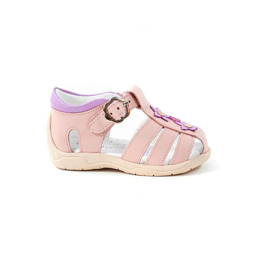 Sandalias para Niñas de color hebilla rosado en vista lateral derecha