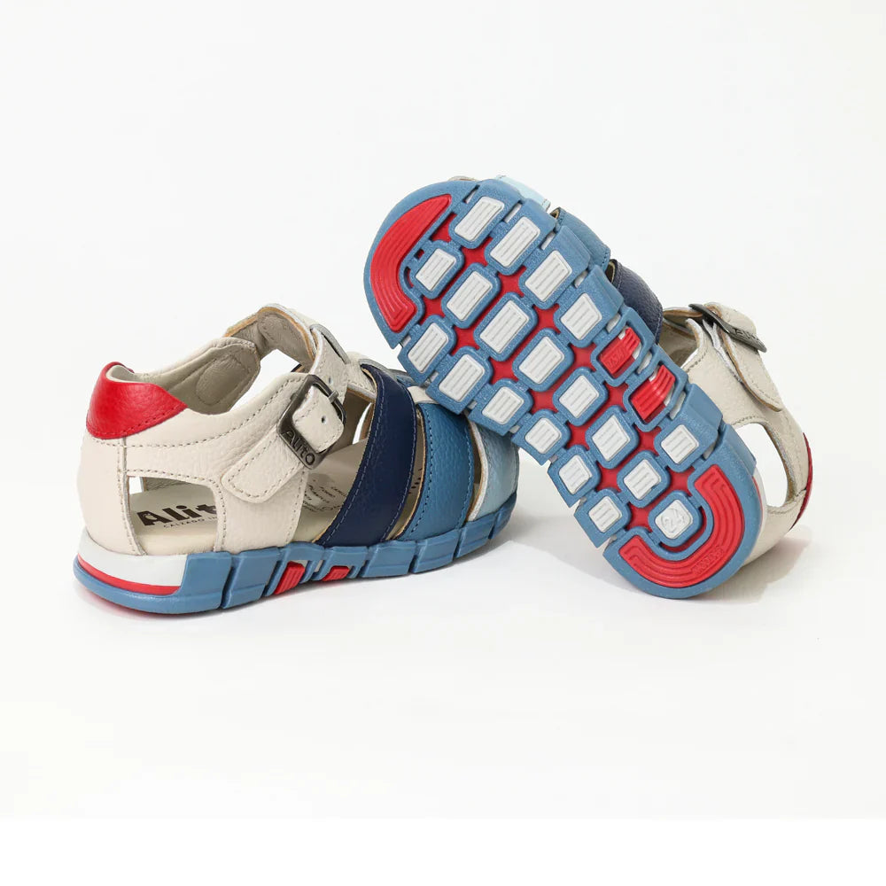 Sandalias para Niños de color hueso en vista lateral izquierda