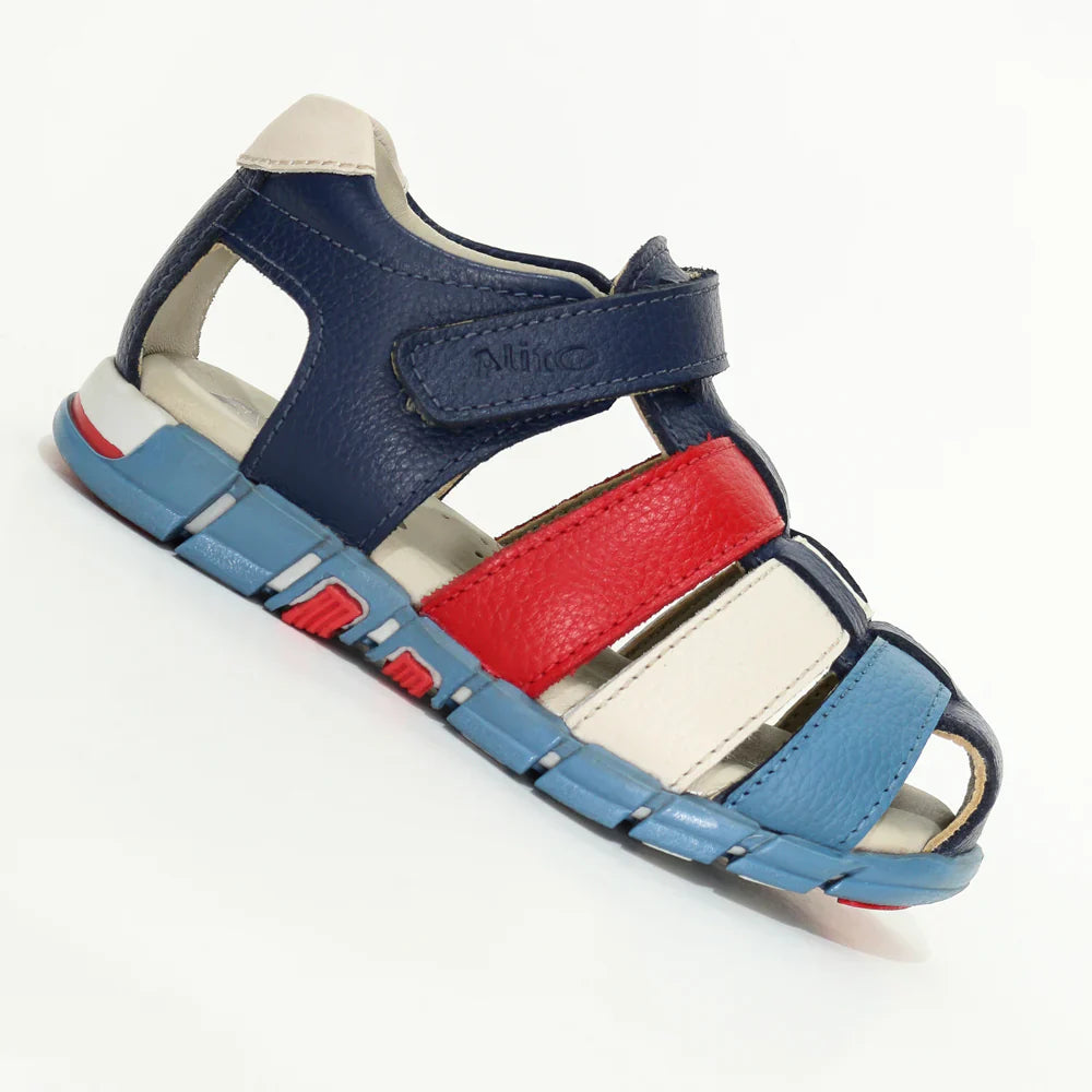 Sandalias para Niños de color azul en vista lateral derecha