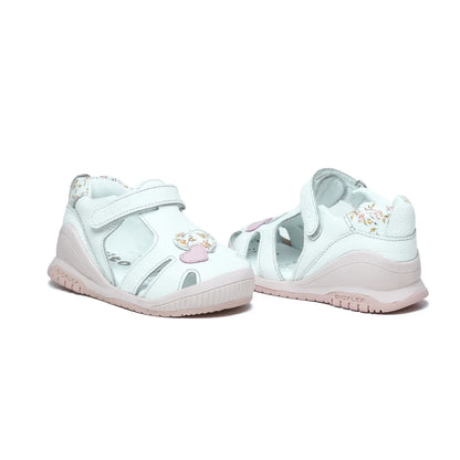 Sandalias para Niñas de color pega blanco en vista frontal