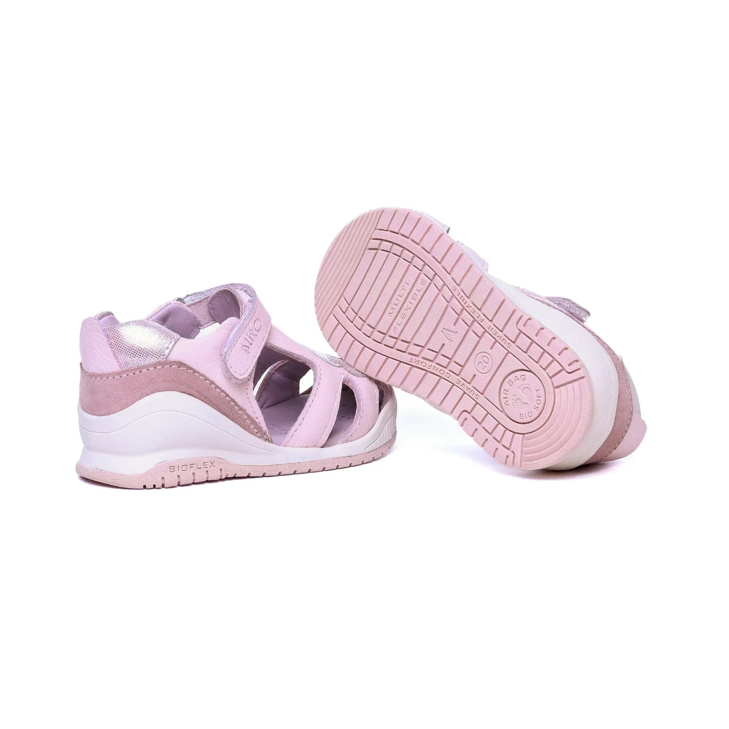 Sandalias para Niñas de color pega rosa en vista lateral izquierda