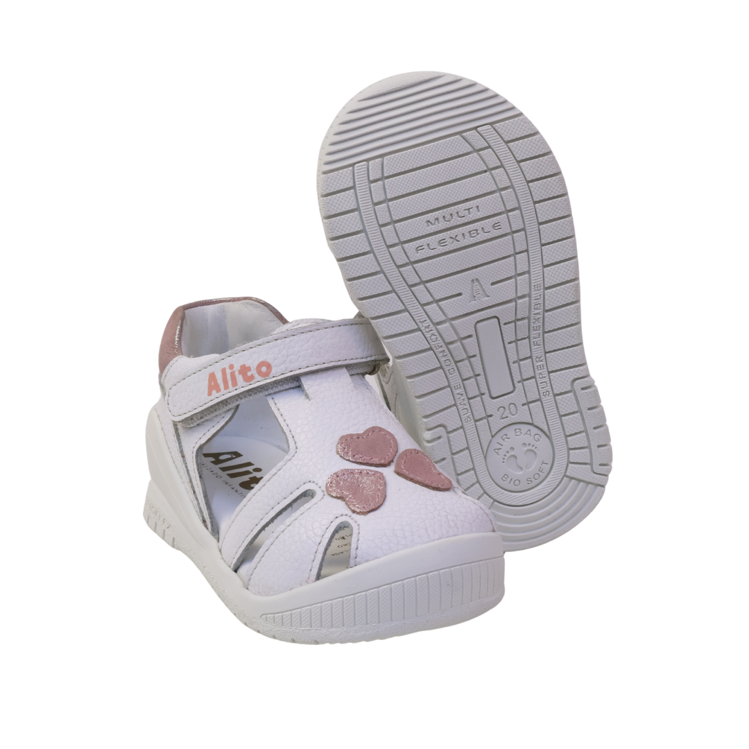 Sandalias para Niñas de color blanco en vista frontal