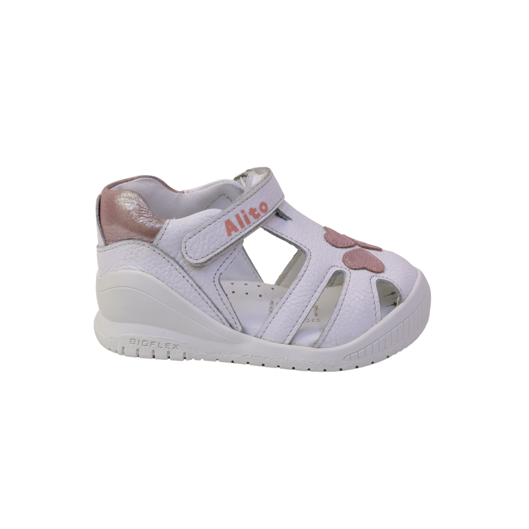 Sandalias para Niñas de color blanco en vista lateral derecha