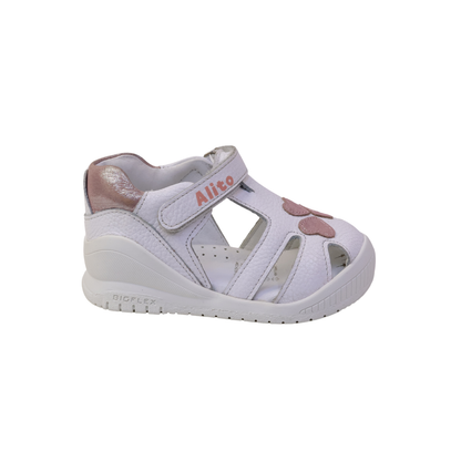 Sandalias para Niñas de color blanco en vista lateral derecha