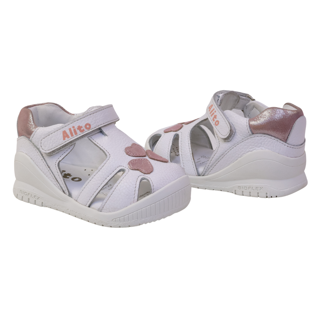 Sandalias para Niñas de color blanco en vista lateral izquierda