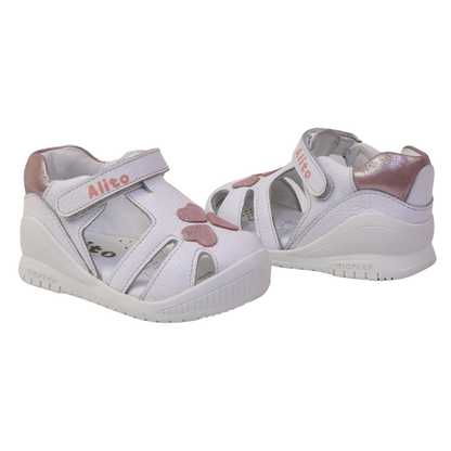 Sandalias para Niñas de color blanco en vista lateral izquierda