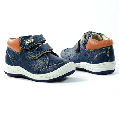 Zapatos para Niños de color azul cobre en vista frontal