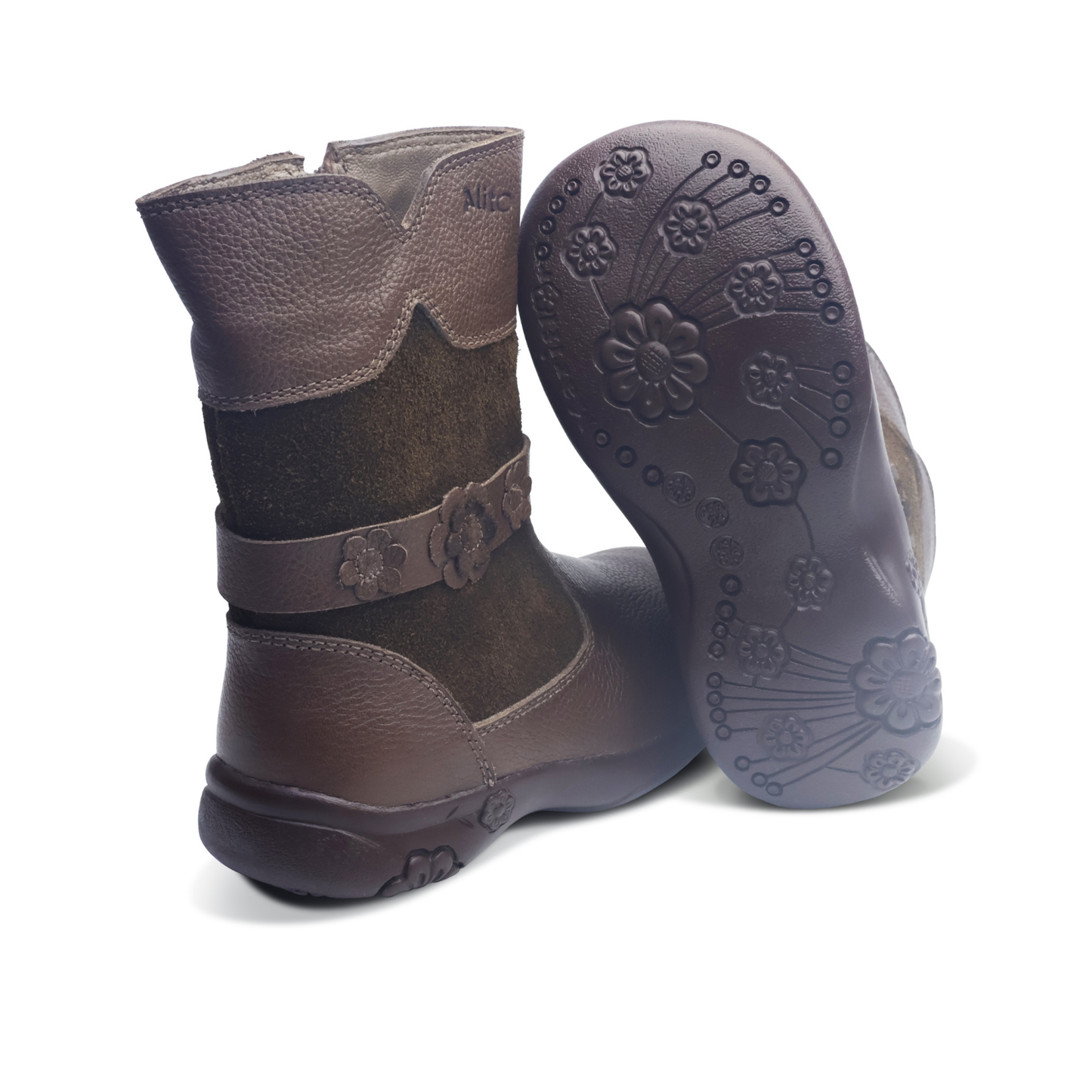 Botas para Niñas de color marron en vista lateral derecha