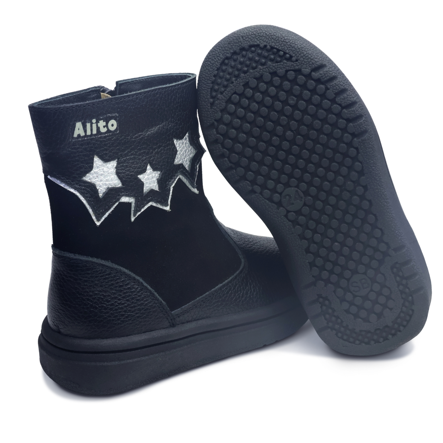 Botas para Niñas de color negro en vista lateral derecha