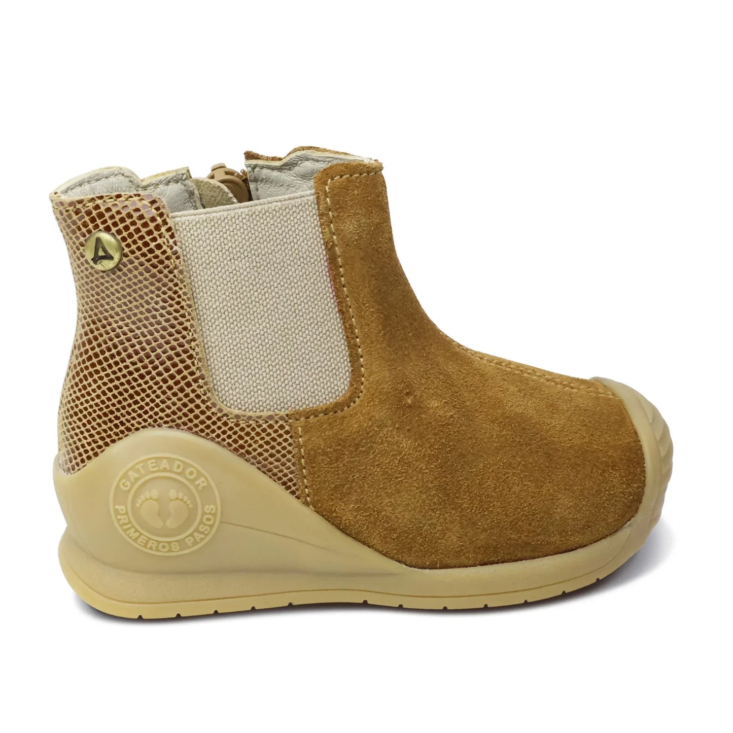 Botines para Niñas de color natural en vista lateral derecha