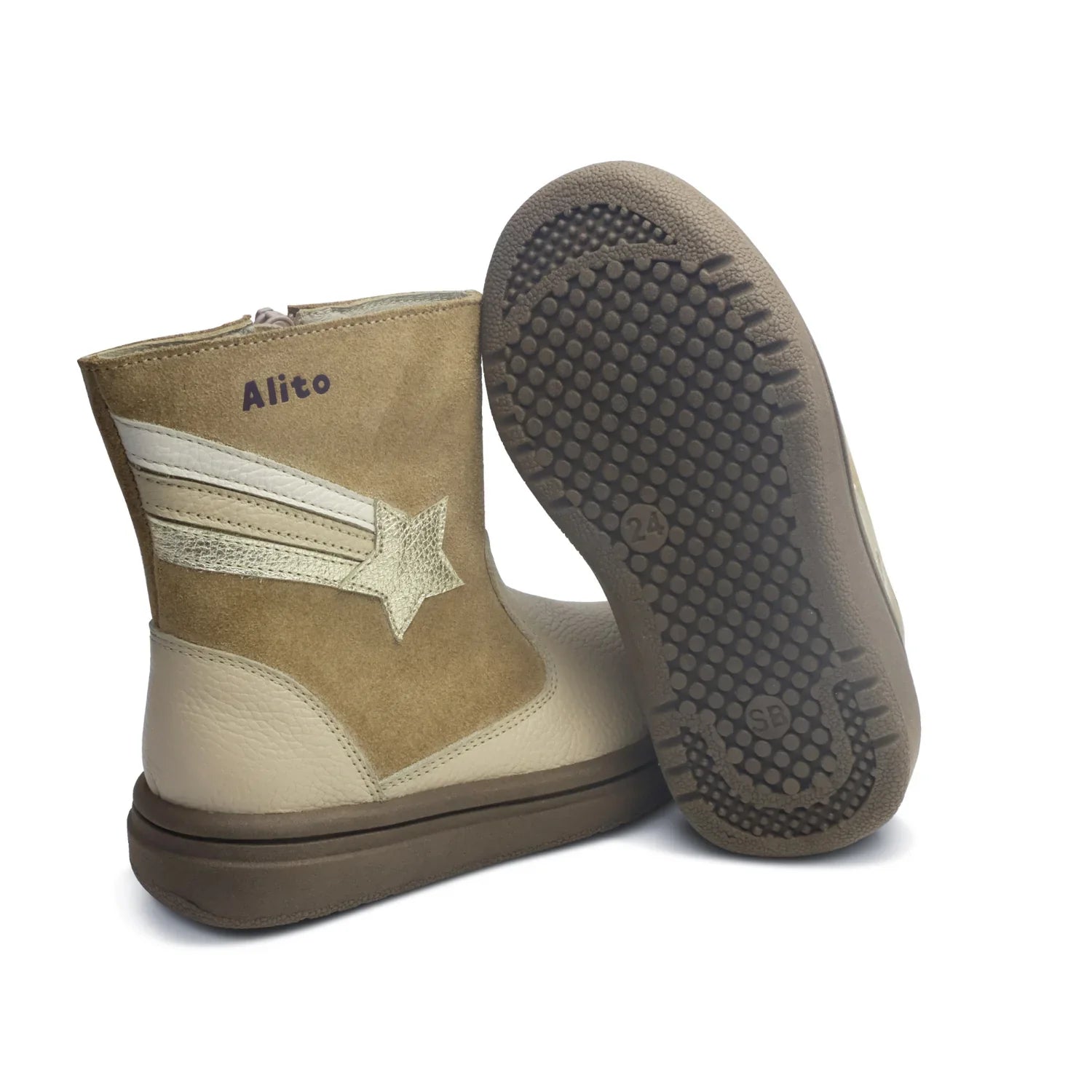 Botas para Niñas de color nude en vista lateral izquierda