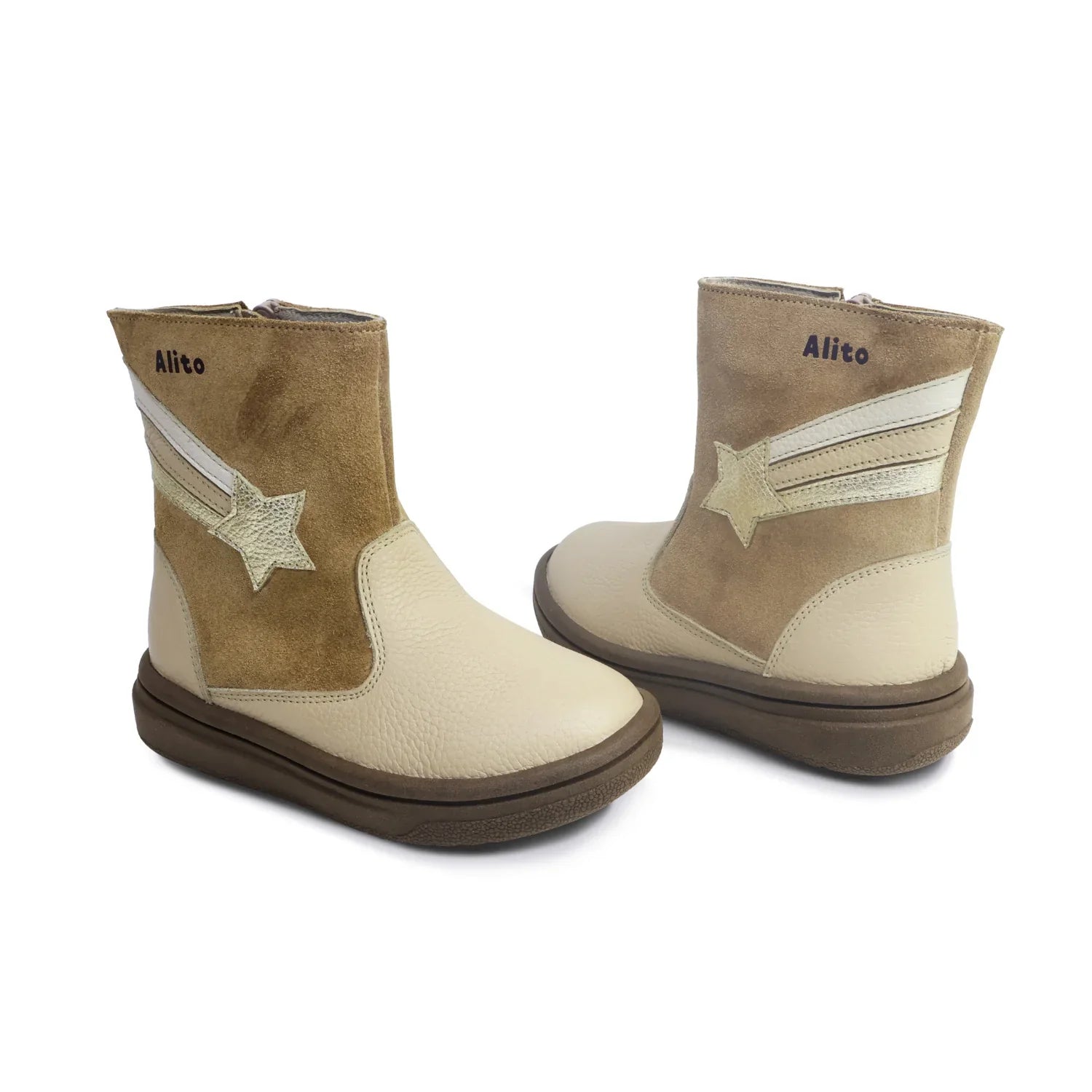 Botas para Niñas de color nude en vista frontal