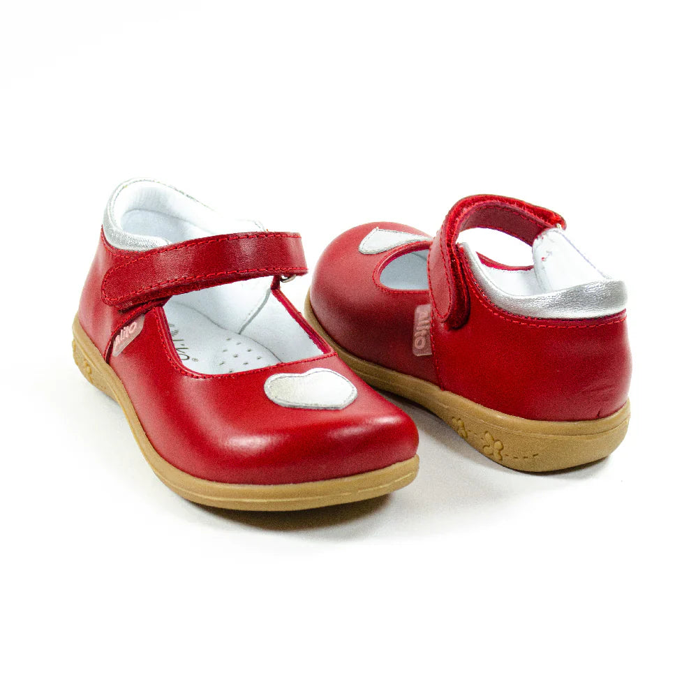Zapatos para Niñas de color rojo en vista frontal