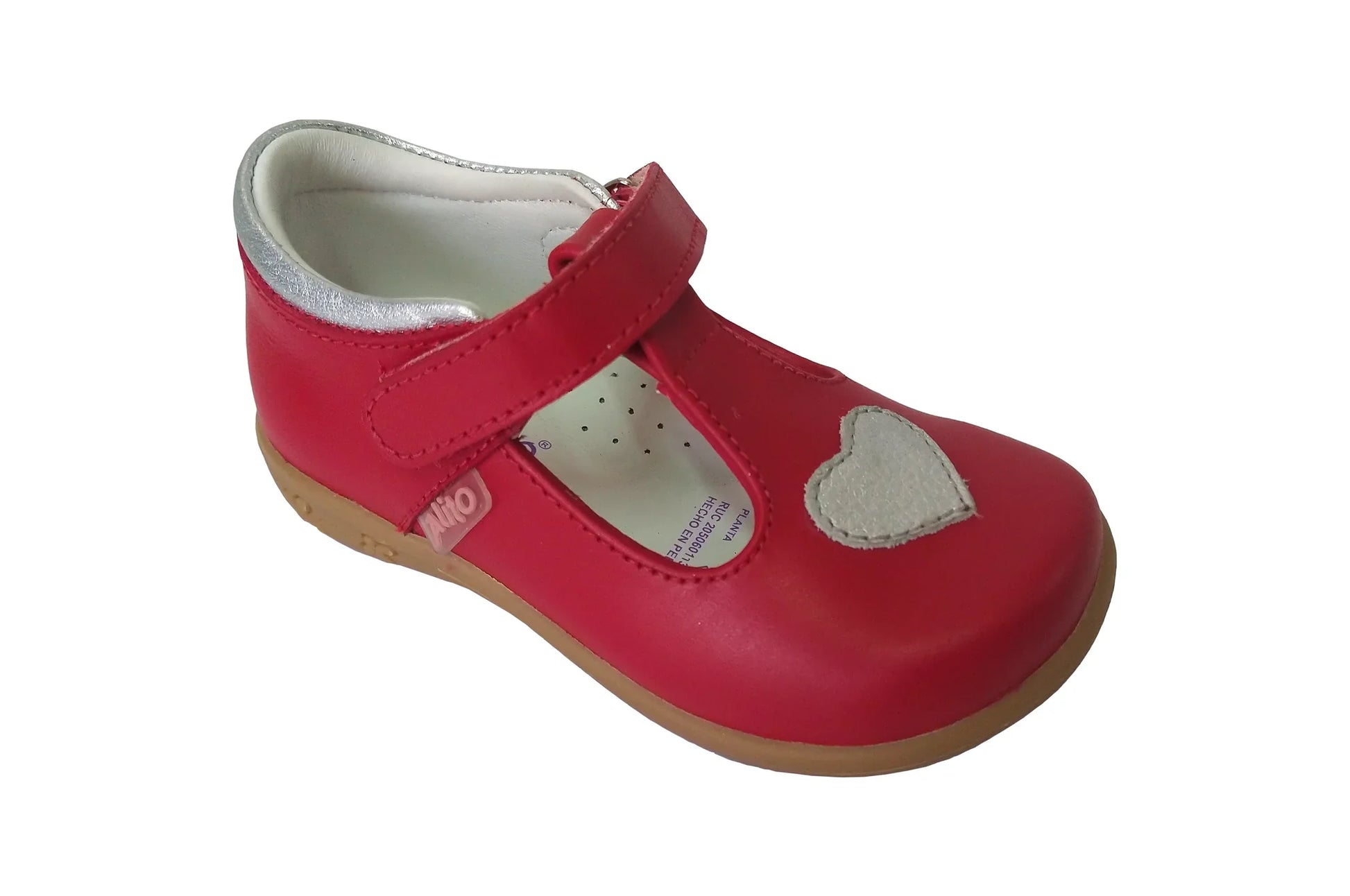 Zapatos para Niñas de color pega rojo en vista frontal