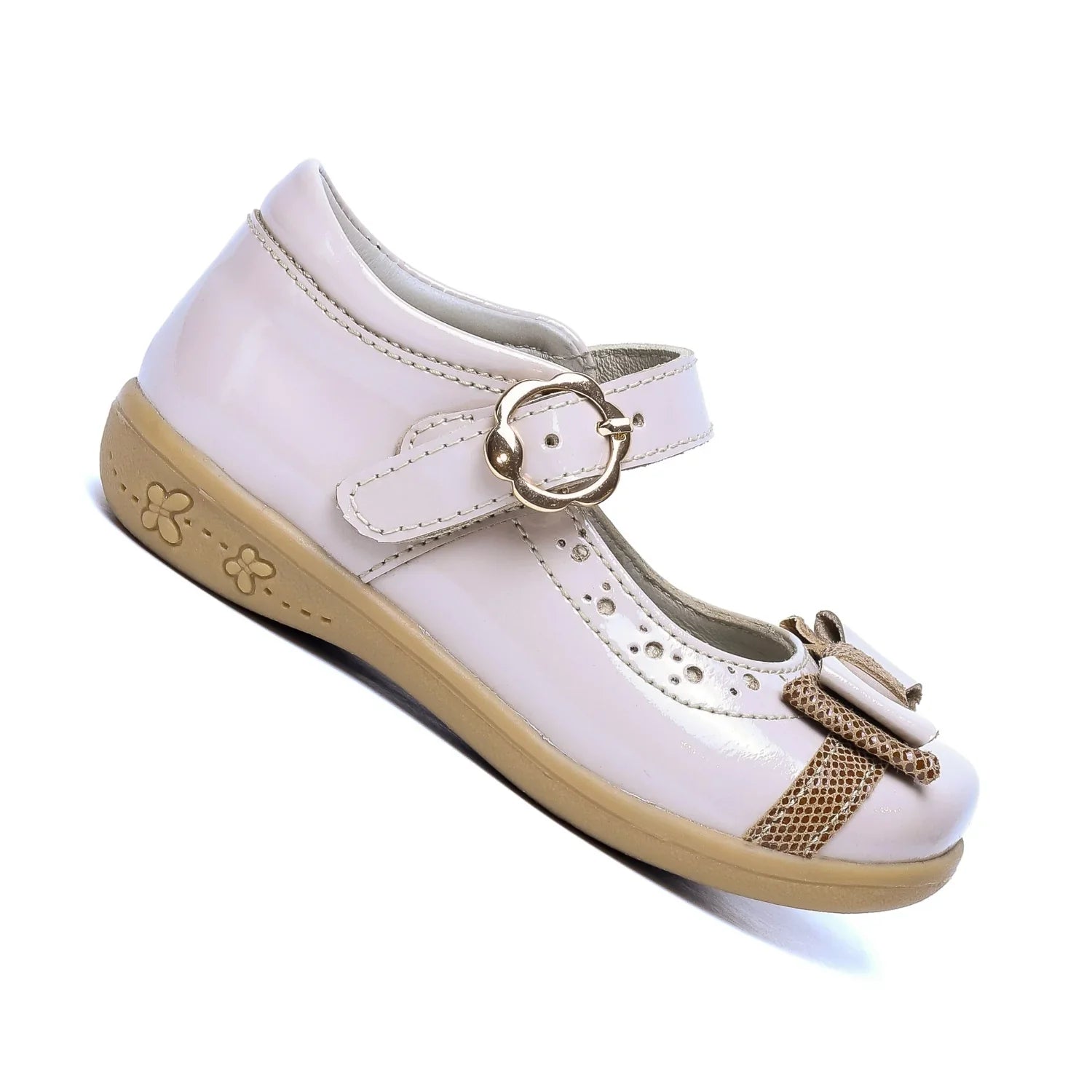 Zapatos para Niñas de color hebilla nude en vista lateral derecha