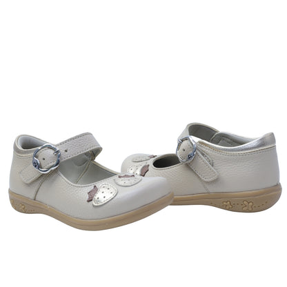 21045 ZAPATO NUDE FOLIA DORADA