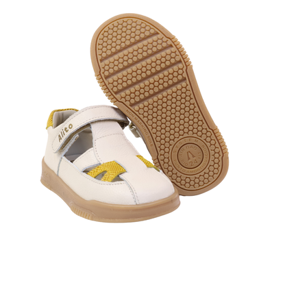 26083 SANDALIA HUESO / FOLIA AMARILLO