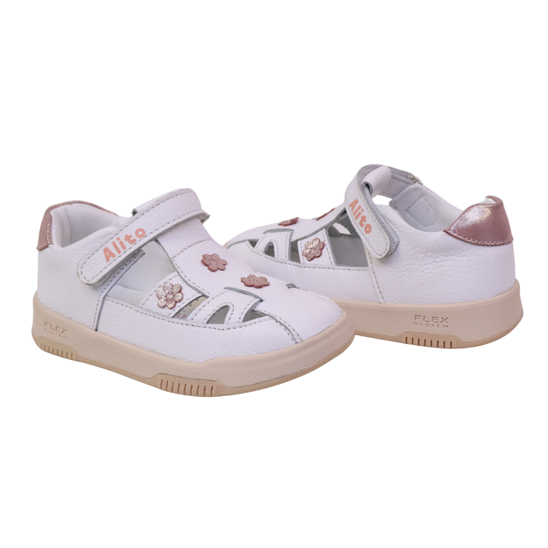 26084 SANDALIA BLANCO GLITER ROSADO