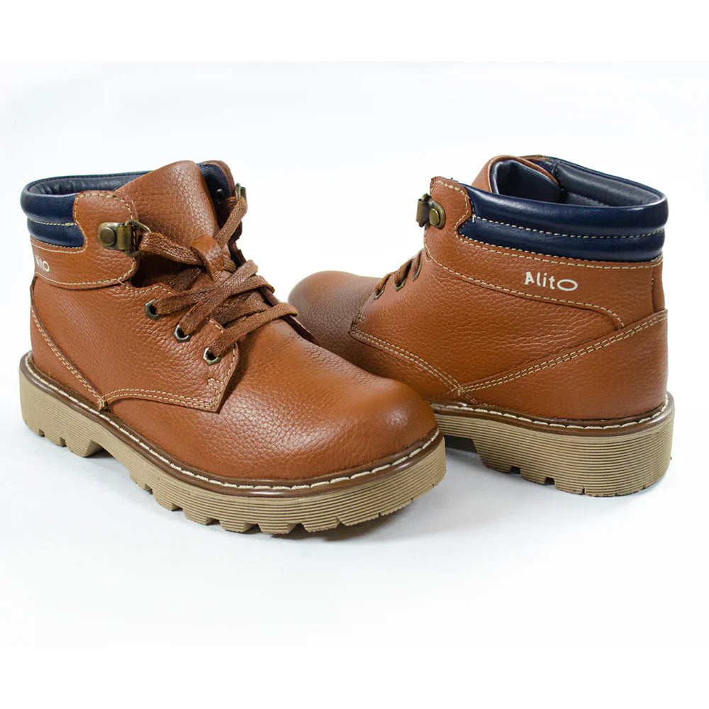 Zapatos para Niños de color cobre en vista frontal