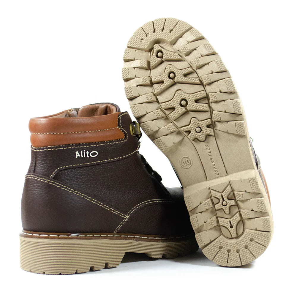 Zapatos para Niños de color marron en vista lateral izquierda