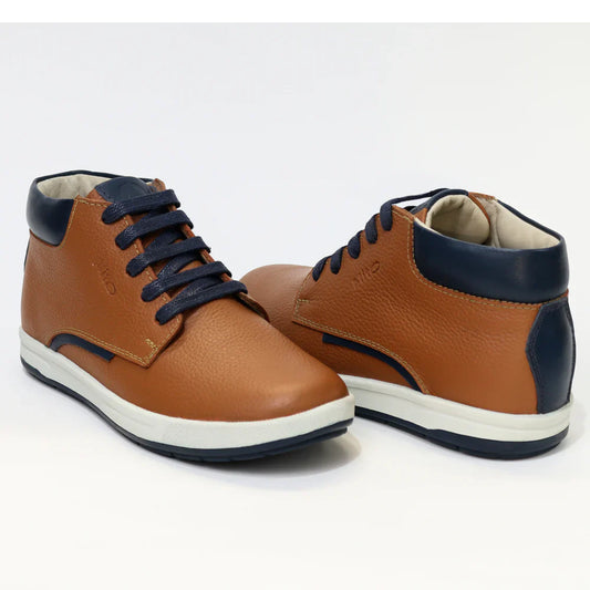 Zapatos para Niños de color cobre azul en vista frontal