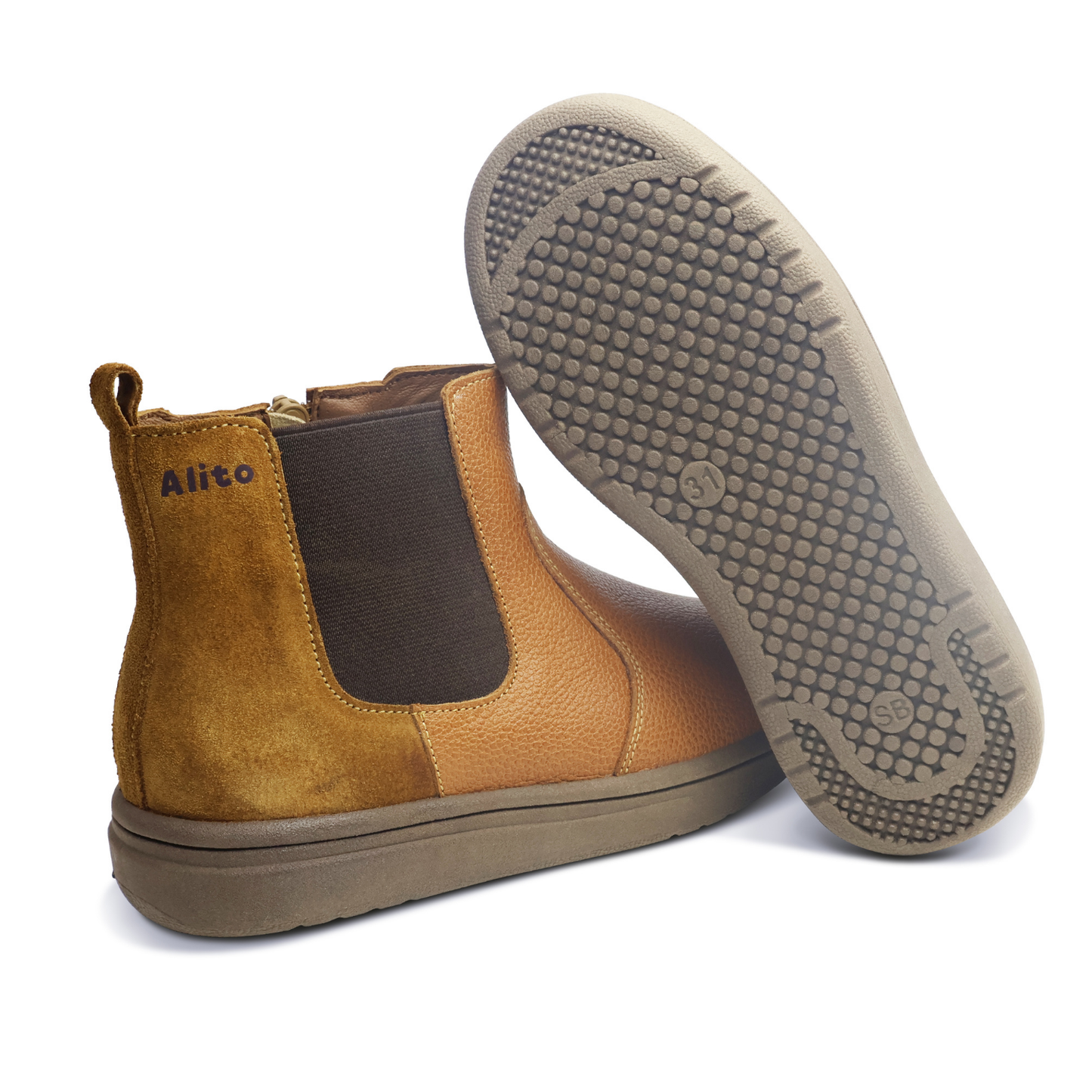 Botines para Niñas de color nude charol en vista lateral derecha