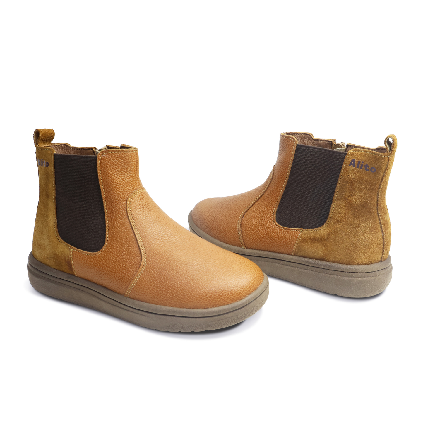 Botines para Niñas de color nude charol en vista lateral izquierda