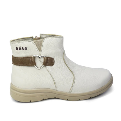 Botines para Niñas de color negro charol en vista lateral derecha