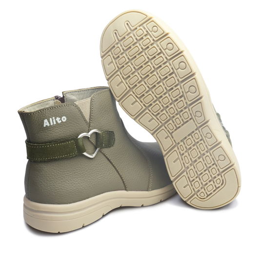 Botines para Niñas de color hueso en vista frontal