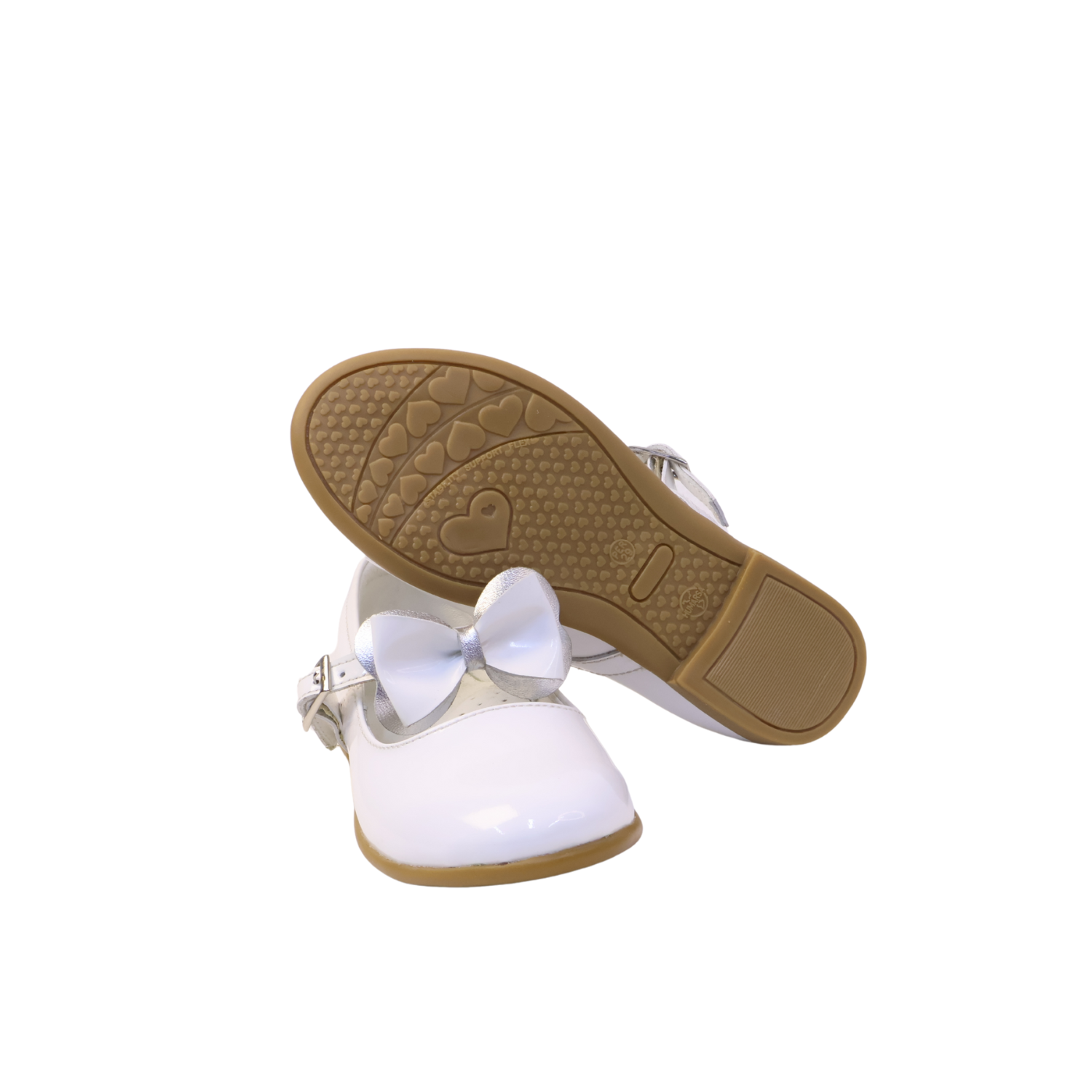 Zapatos para Niñas de color blanco charol en vista frontal