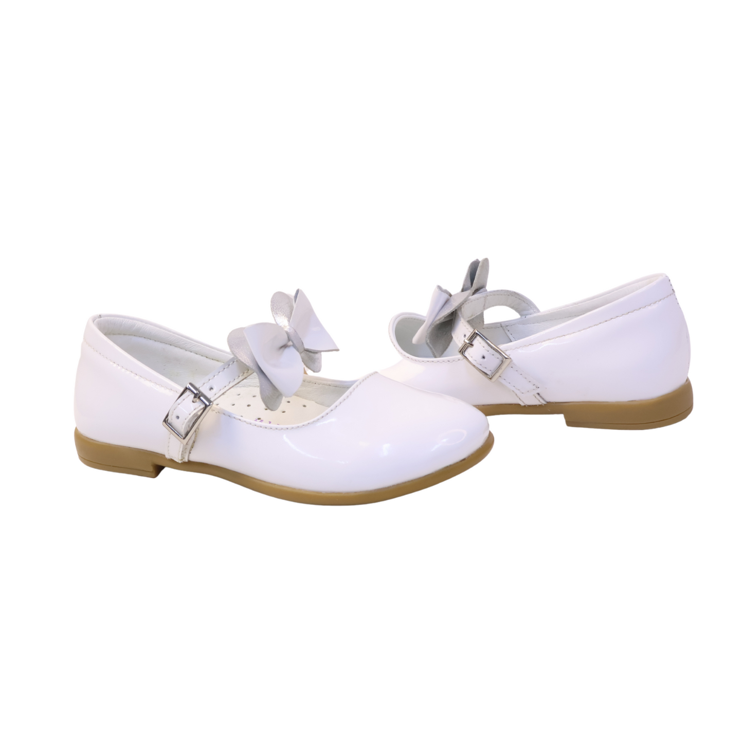 Zapatos para Niñas de color blanco charol en vista lateral derecha