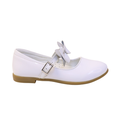 Zapatos para Niñas de color blanco charol en vista lateral izquierda