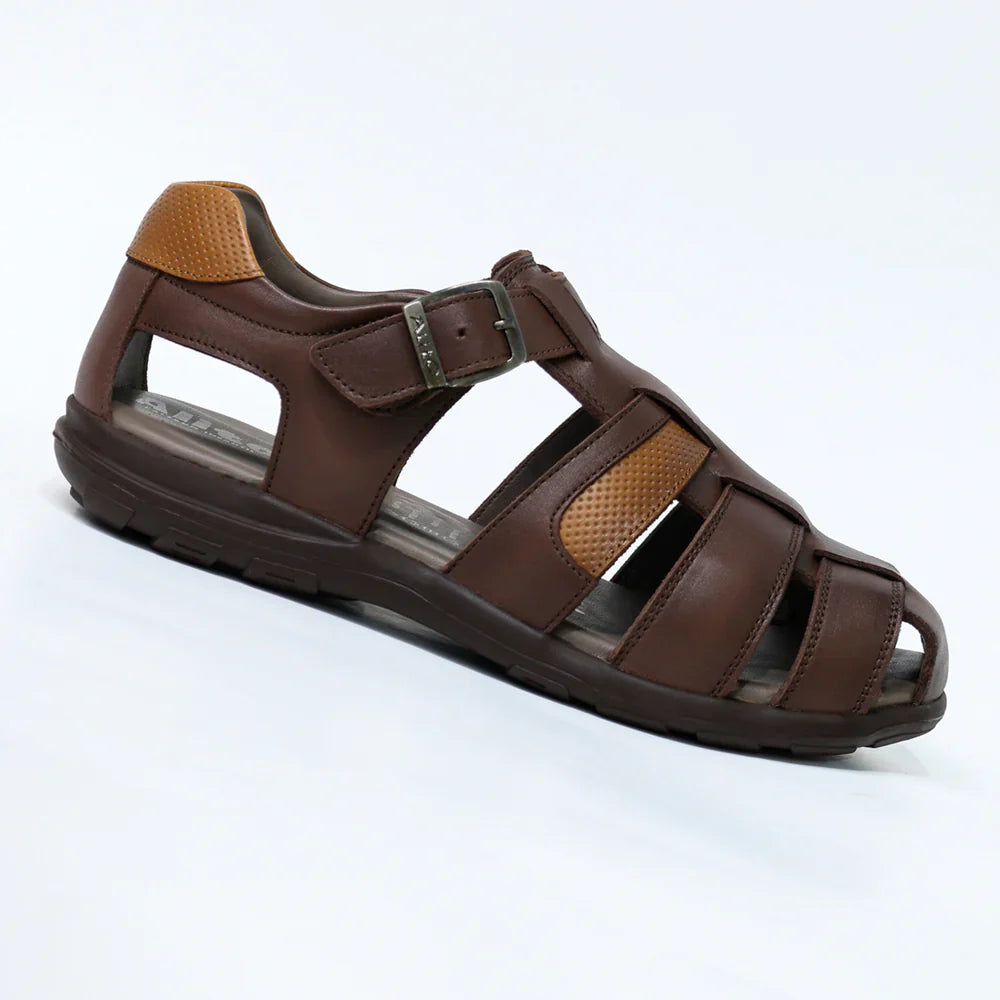 Sandalias para Niños de color marron en vista lateral derecha