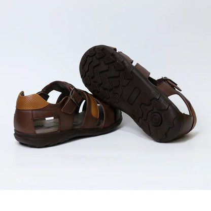 Sandalias para Niños de color marron en vista lateral izquierda