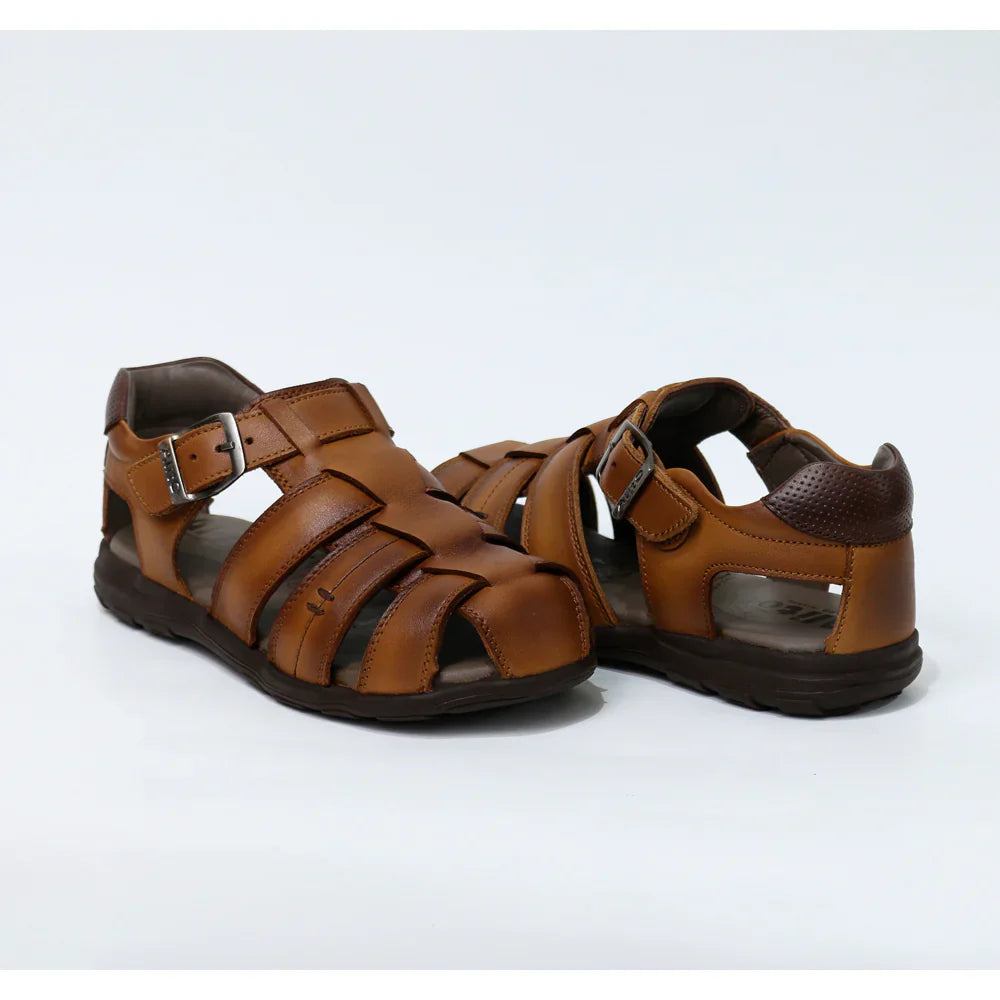 Sandalias para Niños de color natural en vista frontal