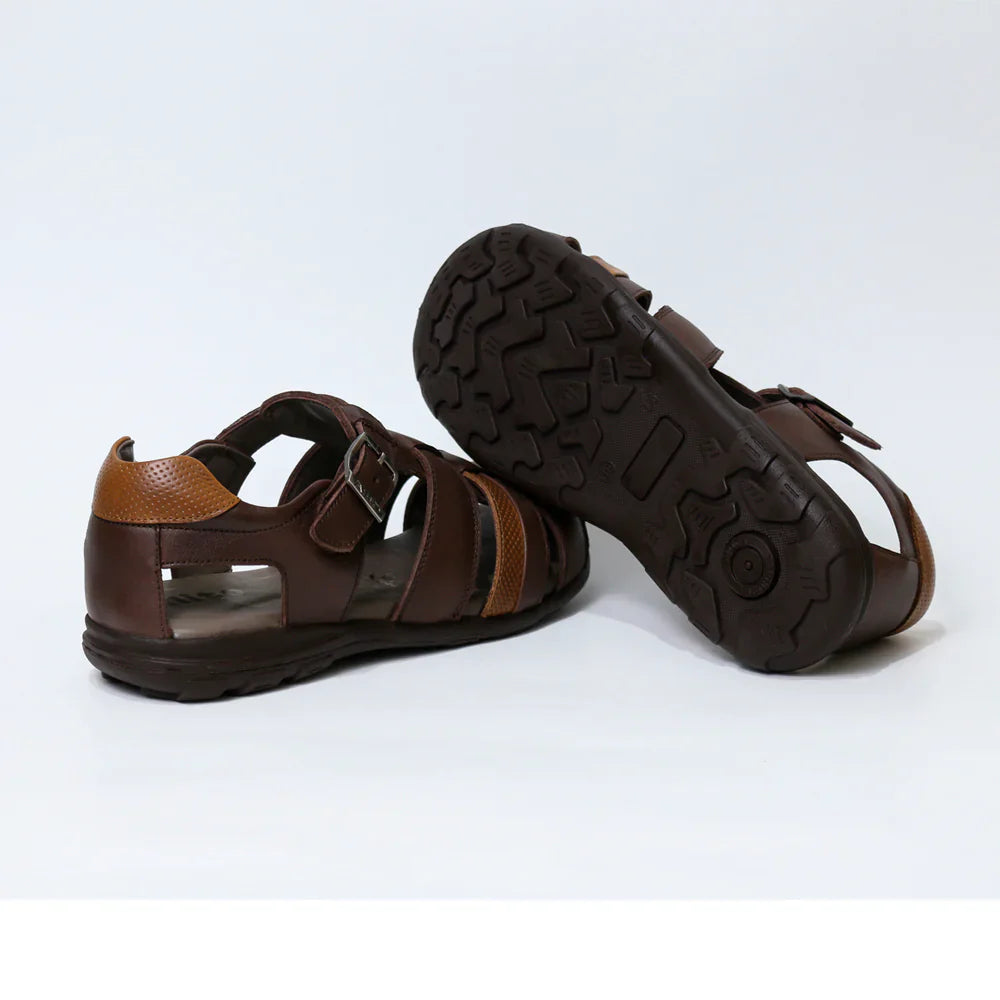 Sandalias para Niños de color marron en vista lateral izquierda