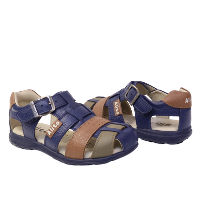 Sandalias para Niños de color azul toffe en vista lateral derecha