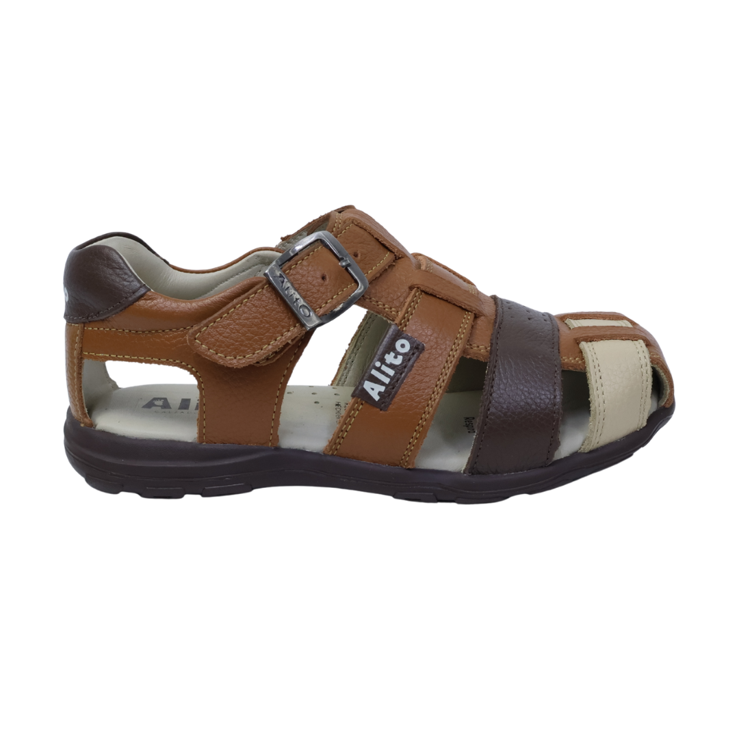 Sandalias para Niños de color marrón en vista lateral izquierda